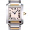 Cartier 까르띠에 여성용 탱크 프랑세즈 워치 쿼츠 무브먼트 스몰 엘로골드 스틸 그레이 다이얼 - Cartier TANK FRANCAISE WATCH SMALL 18K YellowGold Steel Silver Finish Grey Dial.