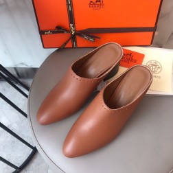 HERMES 에르메스 트로트 뮬 브라운 H191096Z E9370